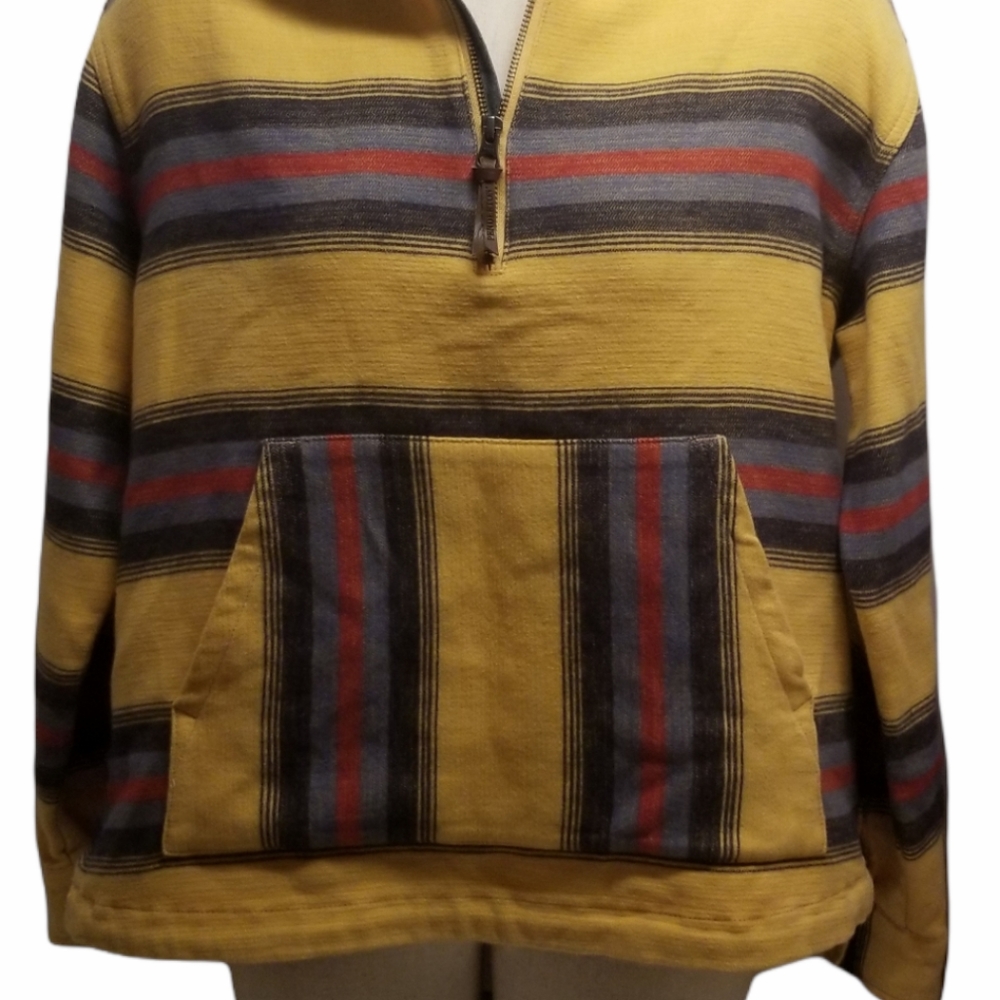 Comfy soft Pendleton cotton serape pullover small striped
